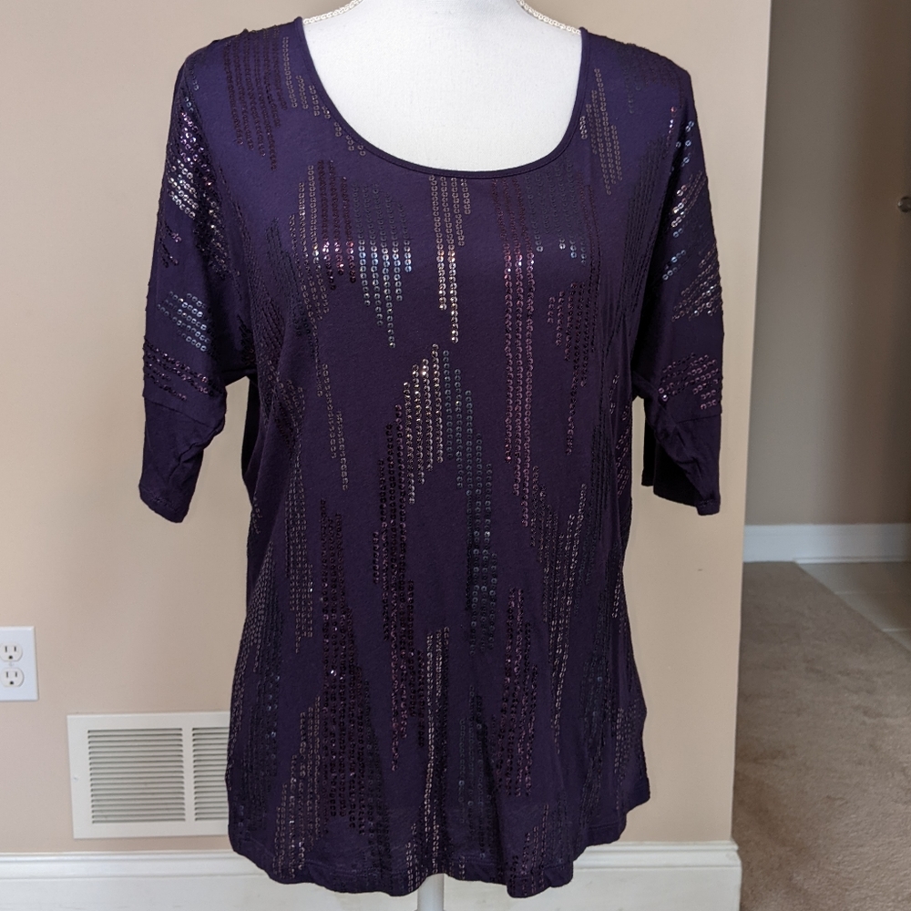 Express sequined shirt, glitz & glam SMALL PETITE